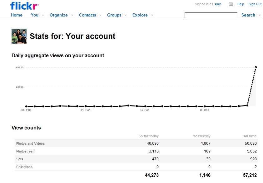 my flickr stats skyrocketing